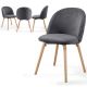MIADOMODO Komplet krzeseł do jadalni, ciemny. szary, 4 szt.