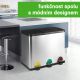 JAGO Kosz na śmieci z pedałem, stal nierdzewna, 3 x 20 L