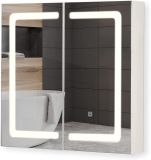 MIADOMODO Szafka z lustrem z oświetleniem LED, 65 x 65 cm