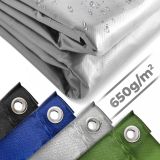 JAGO Plandeka 650 g/m², aluminiowe oczka, szara, 4 x 7 m