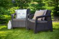 Zestaw ogrodowy foteli CORFU brązowe + szaro-brązowe poduszk