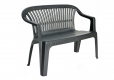 Ławka plastikowa DIVA - grafit, 114 x 82 x 55 cm